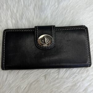 y2k COACH Vintage Soho Black Turn Lock Wallet